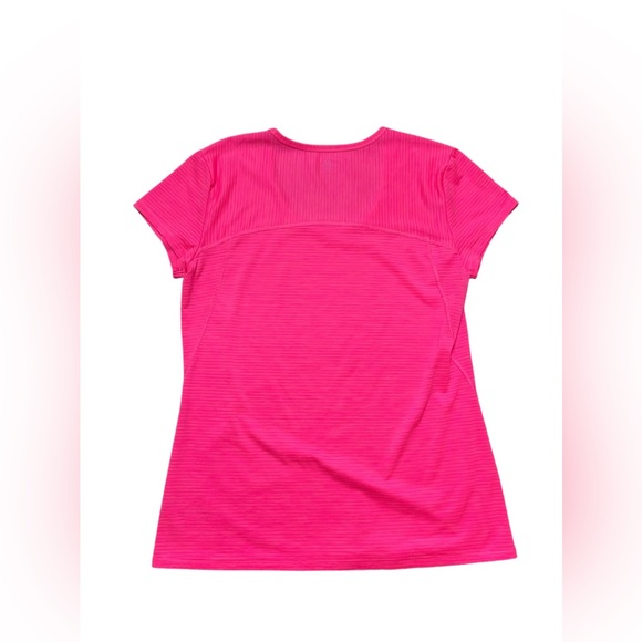 Athleta Shadow Striped Chi T Shirt in Hot Pink Size Medium NWOT - Picture 3 of 4